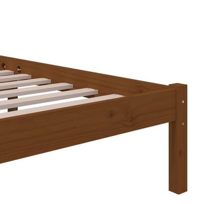 vidaXL Cadre de lit Marron miel Bois massif 100x200 cm