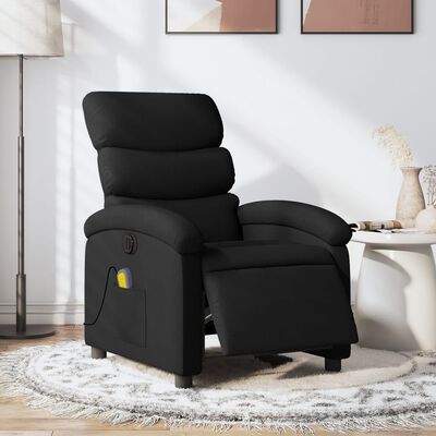 vidaXL Fauteuil de massage inclinable électrique Noir Tissu