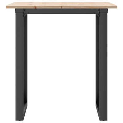 vidaXL Table à manger cadre en O 70x70x75 cm bois de pin massif fonte