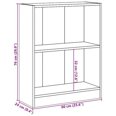 vidaXL Bibliothèque Chêne sonoma 60x24x76 cm Bois d'ingénierie