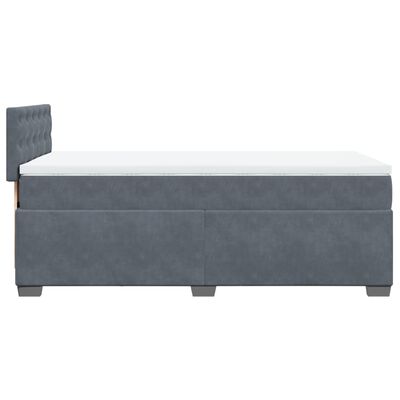 vidaXL Sommier à lattes de lit avec matelas gris foncé simple velours