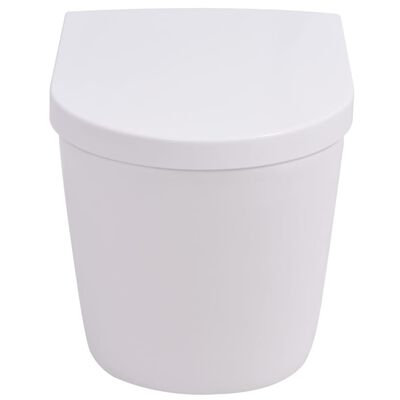 vidaXL Toilette murale Céramique Blanc