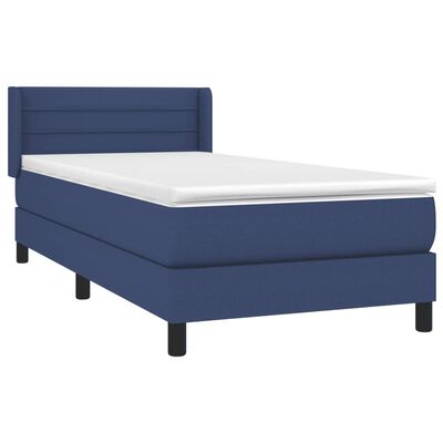 vidaXL Sommier à lattes de lit avec matelas Bleu 80x200 cm Tissu