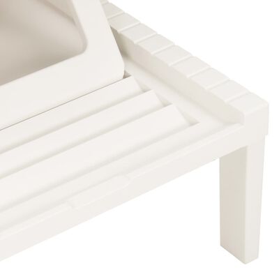 vidaXL Chaise longue avec coussin Plastique Blanc