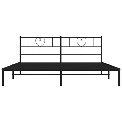 vidaXL Cadre de lit métal sans matelas avec tête de lit noir 183x213cm