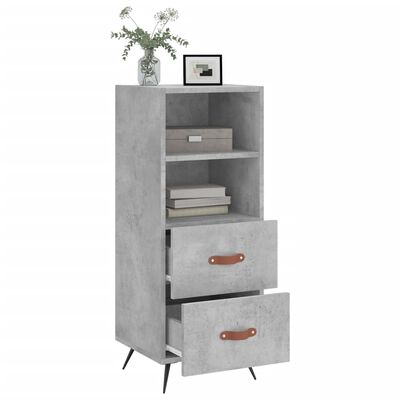 vidaXL Buffet Gris béton 34,5x34x90 cm Bois d'ingénierie