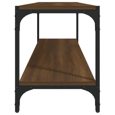 vidaXL Meuble TV Chêne marron 100x33x41 cm Bois d'ingénierie et acier