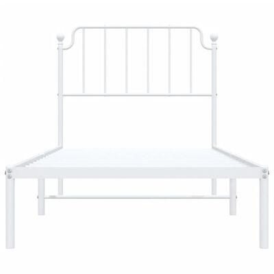 vidaXL Cadre de lit métal sans matelas avec tête de lit blanc 90x200cm