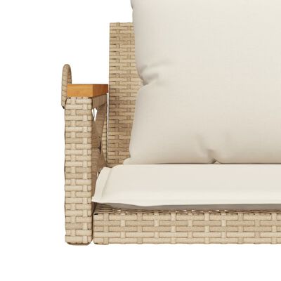 vidaXL Balancelle avec coussins beige 109x62x40 cm résine tressée