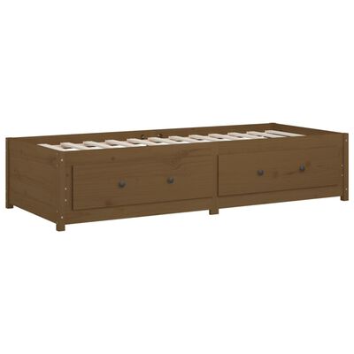 vidaXL Lit de jour Marron miel 90x190 cm Simple Bois de pin massif