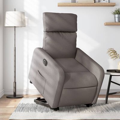 vidaXL Fauteuil inclinable électrique taupe tissu