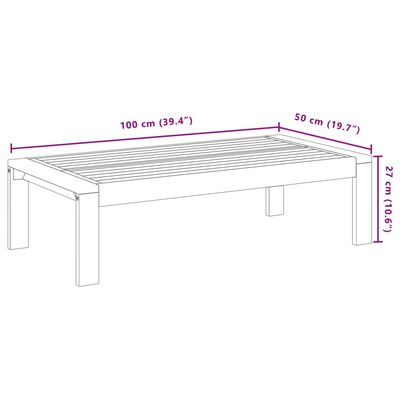 vidaXL Table de jardin 100x50x27 cm bois d'acacia solide