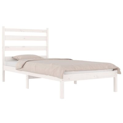 vidaXL Cadre de lit Blanc Bois de pin massif 100x200 cm