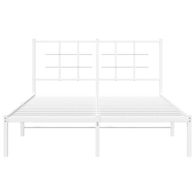 vidaXL Cadre de lit métal sans matelas et tête de lit blanc 140x200 cm