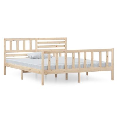 vidaXL Cadre de lit Bois massif 140x190 cm