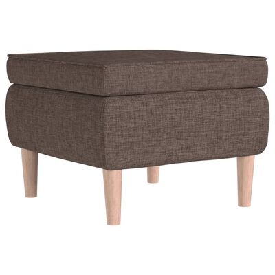 vidaXL Tabouret avec pieds en bois Taupe Tissu