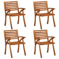 vidaXL Chaises de jardin 4 pcs Bois d'acacia solide