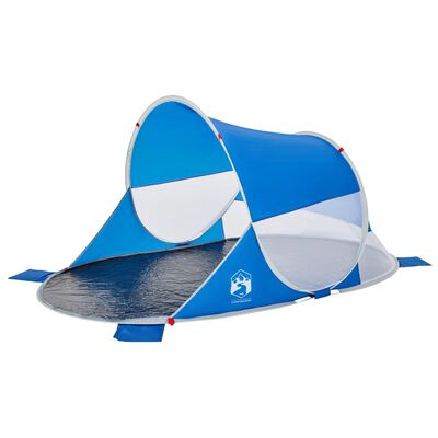 vidaXL Tente de plage bleu azuré escamotable imperméable