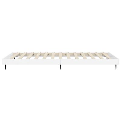 vidaXL Cadre de lit blanc brillant 90x200 cm bois d'ingénierie