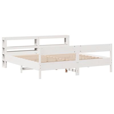 vidaXL Cadre de lit sans matelas blanc 180x200 cm bois massif de pin