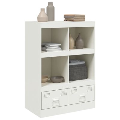 vidaXL Buffet haut blanc 67x39x95 cm acier