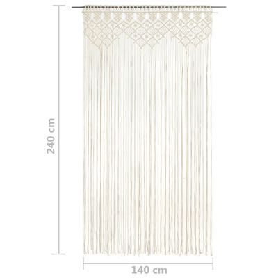 vidaXL Rideau en macramé 140x240 cm Coton