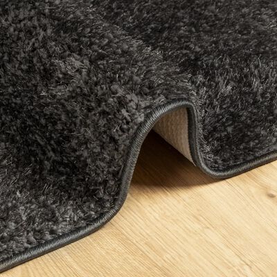 vidaXL Tapis ISTAN à poils longs aspect brillant anthracite 160x230 cm