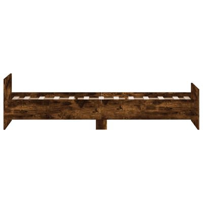 vidaXL Cadre de lit sans matelas chêne fumé 75x190cm bois d'ingénierie