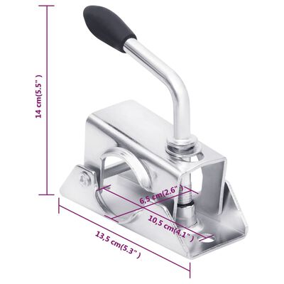 vidaXL Roue de jauge pour remorque avec pince fendue 48 mm