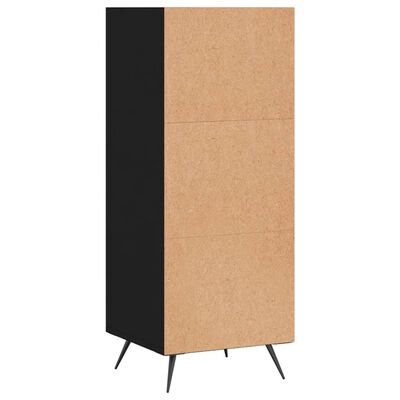 vidaXL Armoire à étagères noir 34,5x32,5x90 cm bois d'ingénierie