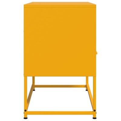 vidaXL Meuble TV jaune moutarde 68x39x60,5 cm acier