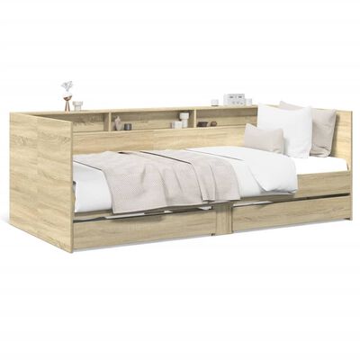 vidaXL Lit de jour avec tiroirs sans matelas chêne sonoma 75x190 cm