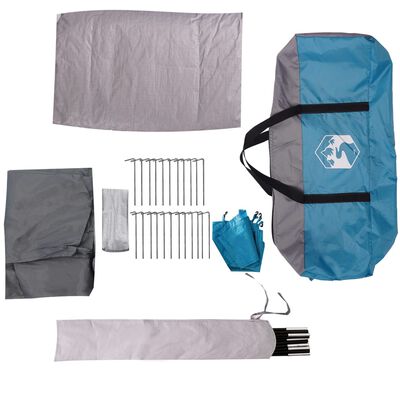 vidaXL Tente de camping tunnel 4 personnes bleu imperméable