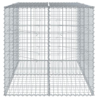 vidaXL Panier gabion avec couvercle 200x100x100 cm fer galvanisé