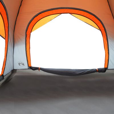 vidaXL Tente de camping de cabine 4 personnes gris orange imperméable