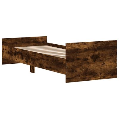 vidaXL Cadre de lit sans matelas chêne fumé 75x190cm bois d'ingénierie