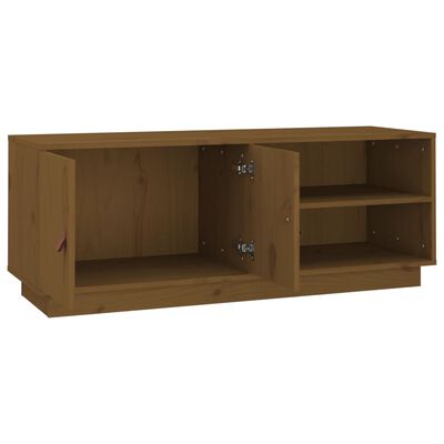 vidaXL Meuble TV Marron miel 105x34x40 cm Bois de pin massif