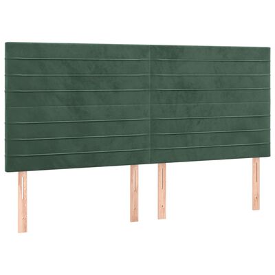 vidaXL Cadre de lit avec tête de lit Vert foncé 140x200 cm Velours