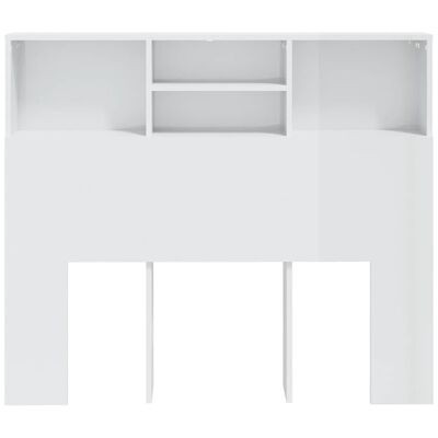 vidaXL Armoire de tête de lit Blanc brillant 120x19x103,5 cm