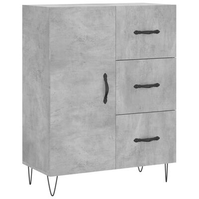 vidaXL Buffet gris béton 69,5x34x90 cm bois d'ingénierie