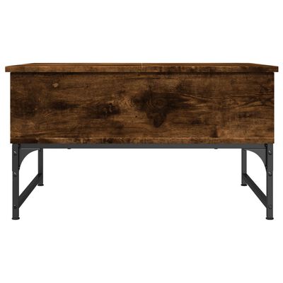 vidaXL Table basse chêne fumé 70x50x40 cm bois d'ingénierie et métal