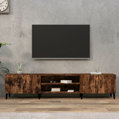 vidaXL Meuble TV chêne fumé 180x31,5x40 cm bois d'ingénierie