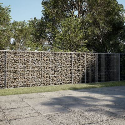 vidaXL Panier gabion avec couvercle 750x100x100 cm fer galvanisé