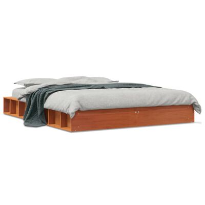 vidaXL Cadre de lit sans matelas cire marron 120x190cm bois pin massif