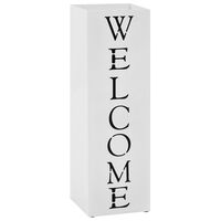 vidaXL Porte-parapluie Welcome Acier Blanc