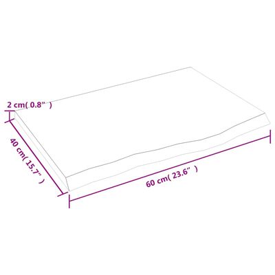 vidaXL Comptoir de salle de bain 60x40x2 cm bois massif non traité