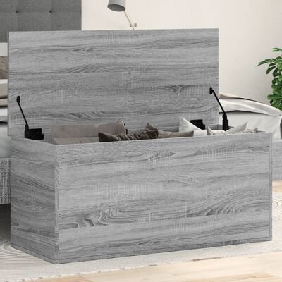 vidaXL Boîte de rangement sonoma gris 100x42x46 cm bois d'ingénierie