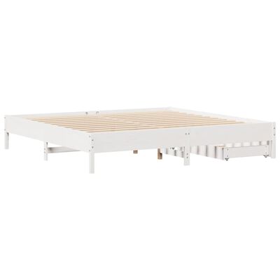 vidaXL Cadre de lit sans matelas blanc 180x200 cm bois massif de pin