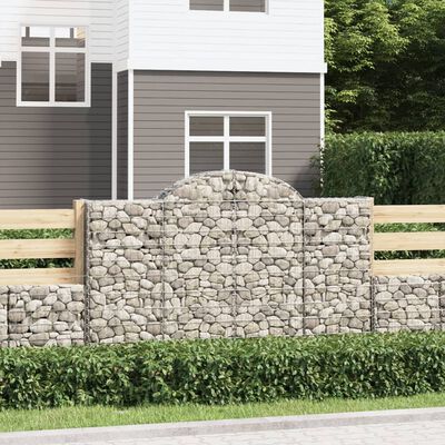 vidaXL Paniers à gabions arqués 10 pcs 200x30x120/140 cm Fer galvanisé