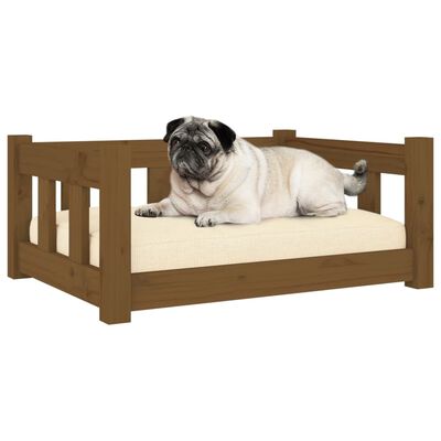 vidaXL Lit pour chien Marron miel 65,5x50,5x28 cm Bois de pin solide